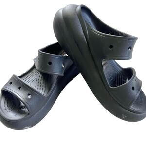 Crocs Mega Crush Platform Chunky Slingback Sandals Women 9 Men 7 Black
